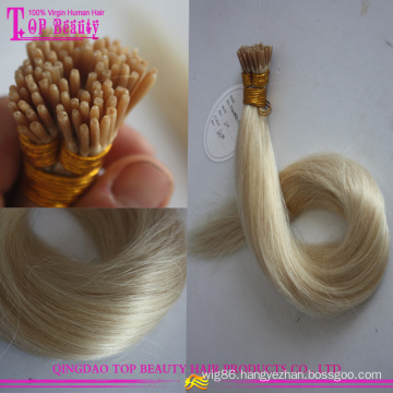 Blonde color high quality brazilian human hair pre-bonded i tip hair extension